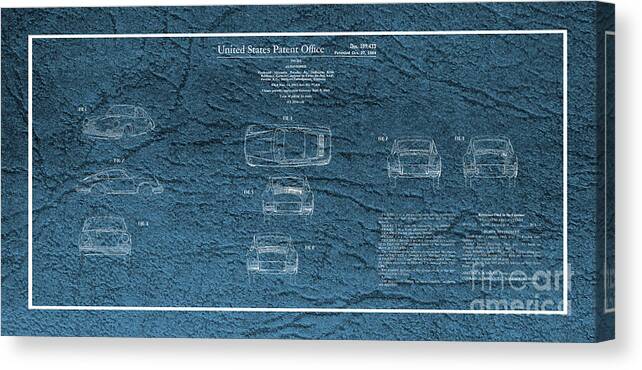 Automotive Canvas Print featuring the photograph Porsche 911 Patent #1 by Doc Braham