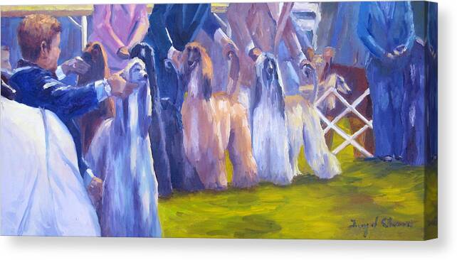 Afghan Hound Canvas Print featuring the painting The Girls #1 by Terry Chacon