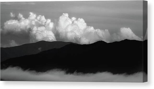 Smoky Mountains Canvas Print featuring the photograph A Black And White Day by Mike Eingle