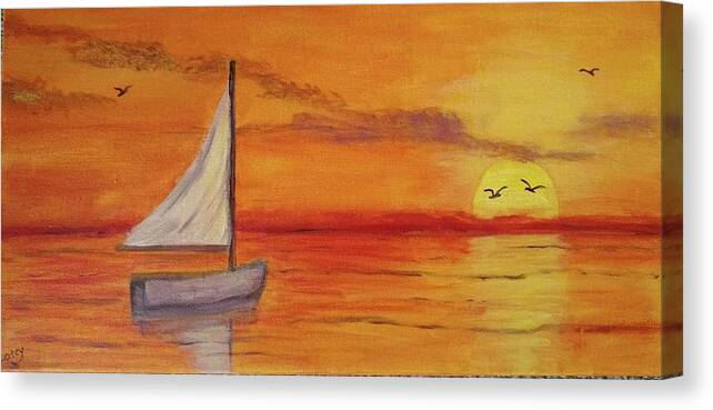 Dawn Canvas Print featuring the painting A New Day by Nancy Sisco