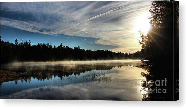 Landscape Canvas Print featuring the photograph Abol Pond Panorama, Baxter State Park by Sandra Huston