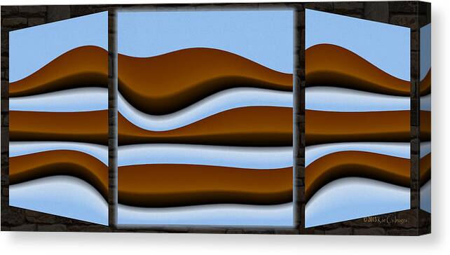 Abstract Art Canvas Print featuring the digital art abstract 10 2 Triptych by Kae Cheatham