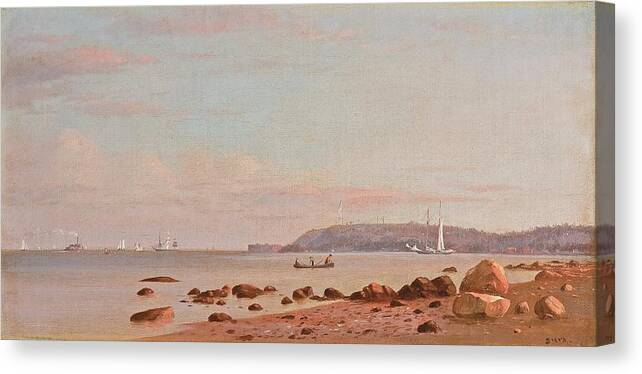 Along The New England Coast By Francis Augustus Silva Canvas Print featuring the painting Along The New England Coast by MotionAge Designs