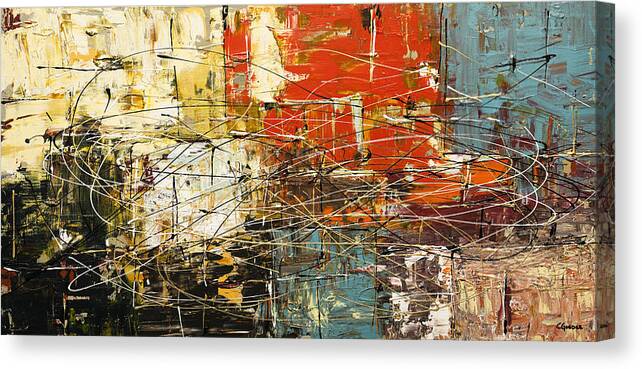Abstract Art Canvas Print featuring the painting Artylicious by Carmen Guedez