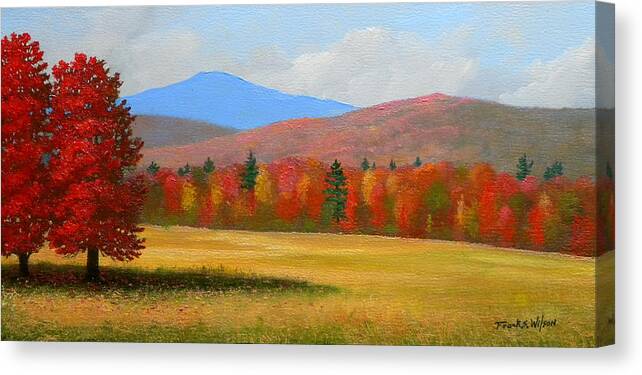Autumn Canvas Print featuring the painting Autumn Maples by Frank Wilson