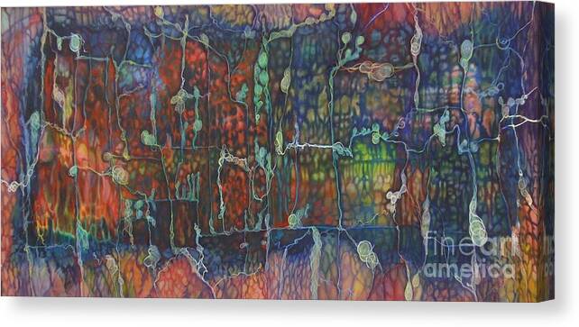 Abstract Canvas Print featuring the painting Behind the Lines by M J Venrick