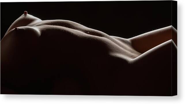 Silhouette Canvas Print featuring the photograph Bodyscape 254 by Michael Fryd
