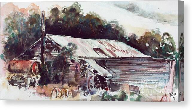 Buninyong Canvas Print featuring the painting Buninyong Dairy by Ryn Shell