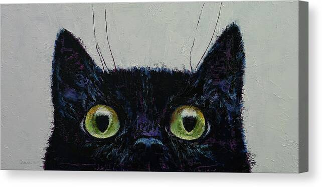 Cat Eye Canvas Print featuring the painting Cat Eyes by Michael Creese