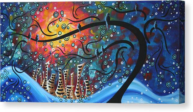 Art Canvas Print featuring the painting City by the Sea by MADART by Megan Duncanson