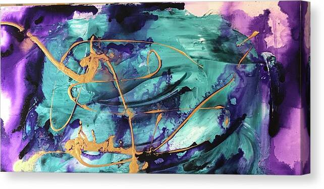 Diptych Canvas Print featuring the painting Delight II by Laura Jaffe
