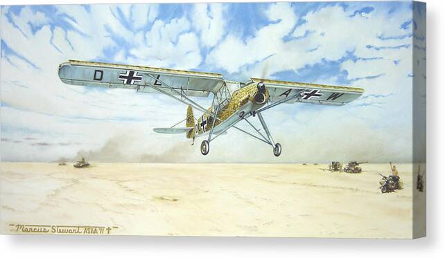Wwii Canvas Print featuring the painting Desert Storch by Marc Stewart