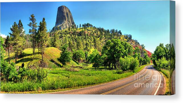 Devils Tower Canvas Print featuring the photograph Devils Tower Curve by Adam Jewell