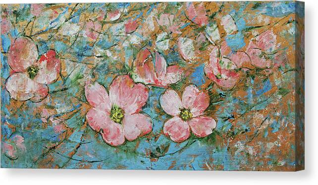 Abstract Canvas Print featuring the painting Dogwood Flowers by Michael Creese