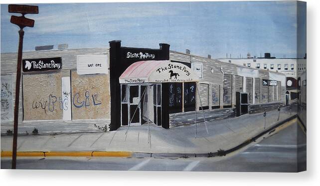 Acrylic Painting Of The Stone Pony Canvas Print featuring the painting End of an Era by Patricia Arroyo