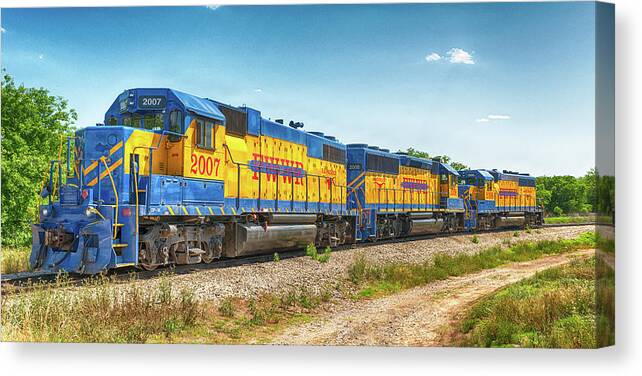 Diesel Locomotive Canvas Print featuring the photograph Taking a Break by Victor Culpepper