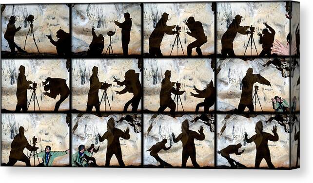 Cave Canvas Print featuring the photograph Fight For A Tripod by Kikroune (christian R.)