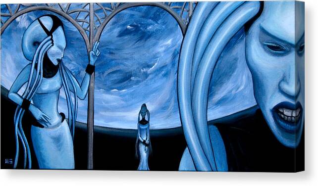 Blues Canvas Print featuring the painting Film Spirit of Diva Plavalaguna by M E