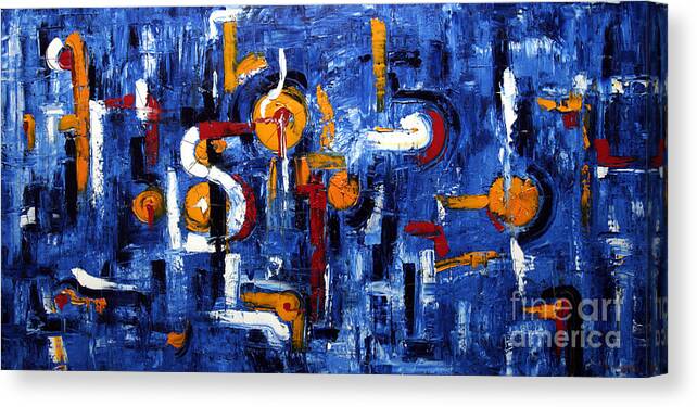 Abstract Canvas Print featuring the painting Industrial abstract by Arturas Slapsys