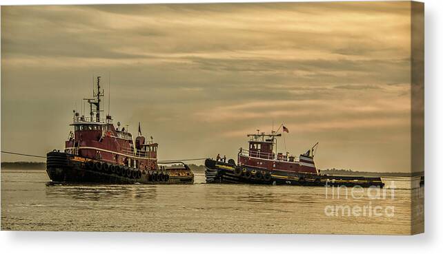 Tug Boat Canvas Print featuring the photograph Maritime Tug Boats by Dale Powell