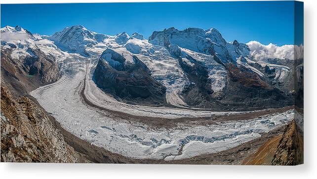 Breithorn Canvas Print featuring the photograph Matterhorn Glacier Paradise by Brenda Jacobs