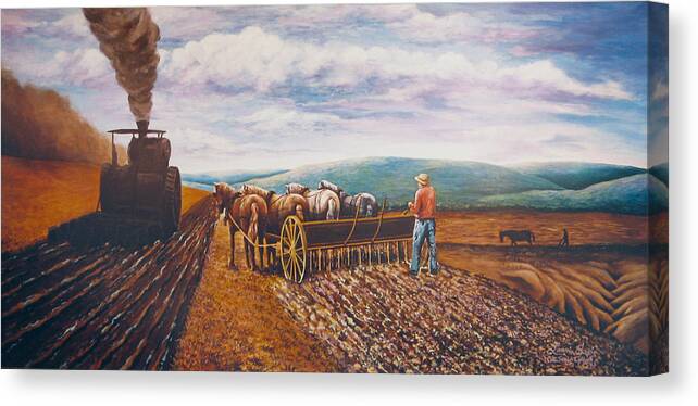 Soil Canvas Print featuring the painting Missouri Mural D by Lonnie Tapia