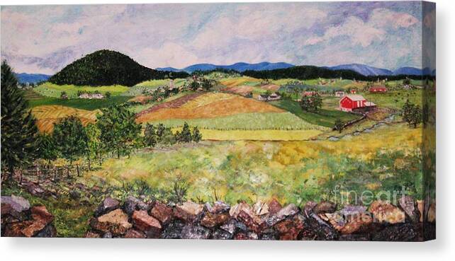 Landscape Canvas Print featuring the painting Mole Hill in Summer by Judith Espinoza