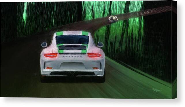 Porsche Canvas Print featuring the mixed media Monsters R Real by Alan Greene