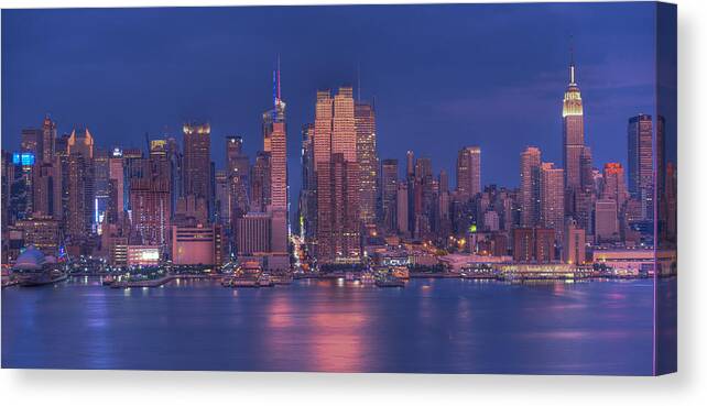 Nyc Skyline Canvas Print featuring the photograph New York City by Kirit Prajapati