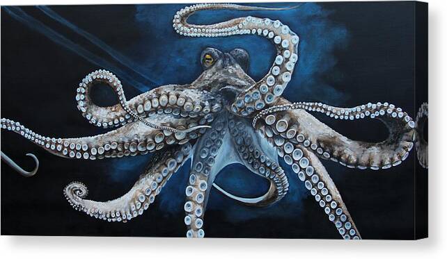 Octopus Canvas Print featuring the painting Octopus by Alyssa Davis