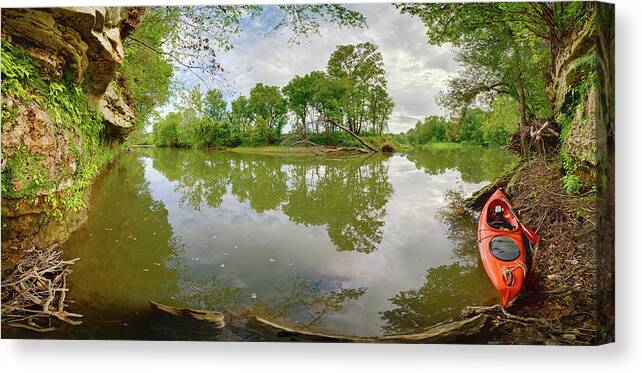 Kayak Canvas Print featuring the photograph Osage Fork by Robert Charity