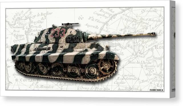 Panzer Vi Canvas Print featuring the photograph Panzer Tiger II Side W BG by Weston Westmoreland