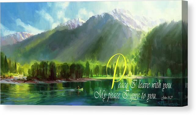 Christian Canvas Print featuring the digital art Peace I Give You by Steve Henderson
