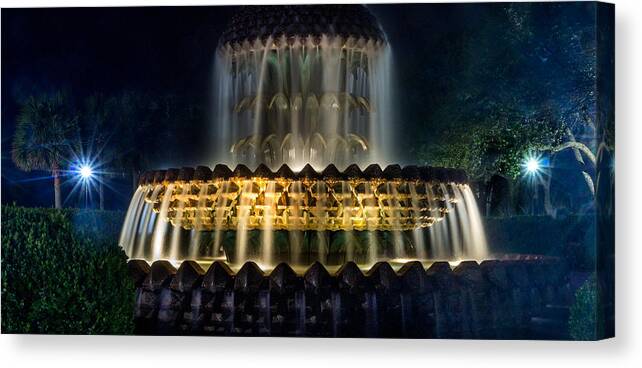 Pineapple Canvas Print featuring the photograph Pineapple Fountain by James Woody