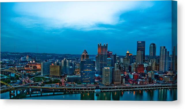 Pittsburgh Canvas Print featuring the photograph Pittsburgh in HDR by Kayla Kyle