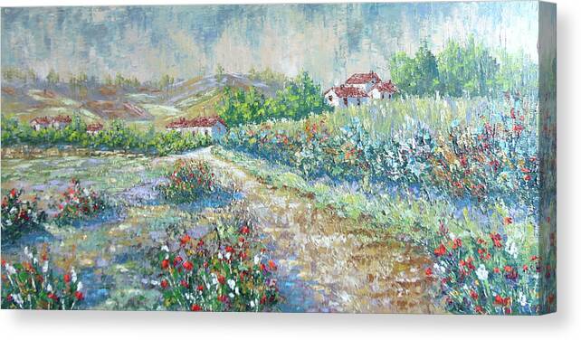 Provence Canvas Print featuring the painting Saignon by Frederic Payet
