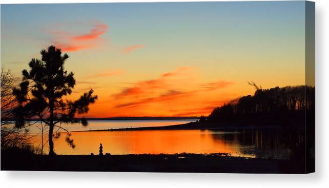 Sunset Canvas Print featuring the photograph Sunset Serenity by Bruce Gannon