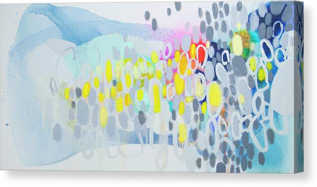 Abstract Canvas Print featuring the painting Ten O'Clock Flight by Claire Desjardins