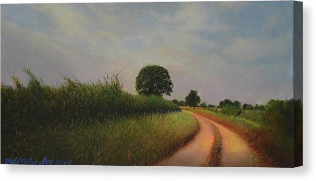 Original Canvas Print featuring the painting The Brighter Road Ahead by Blue Sky