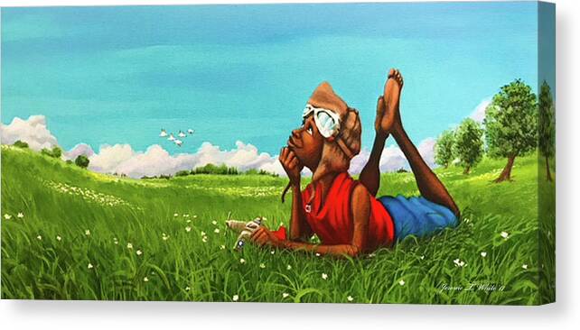 Red Canvas Print featuring the painting The Dreamer II by Jerome White