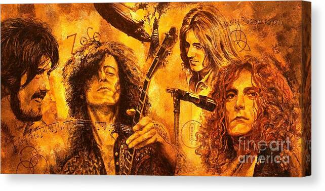 Led Zeppelin Canvas Print featuring the painting The Legend by Igor Postash