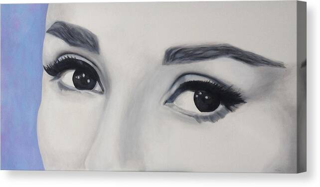 Portrait Canvas Print featuring the painting These Eyes 1 by Mr Dill