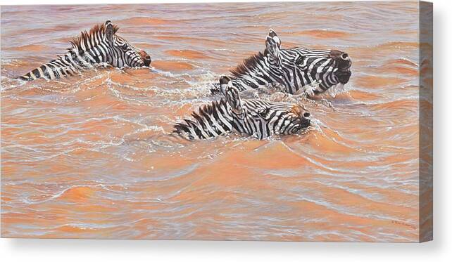 Wildlife Paintings Canvas Print featuring the painting This Way Son by Alan M Hunt