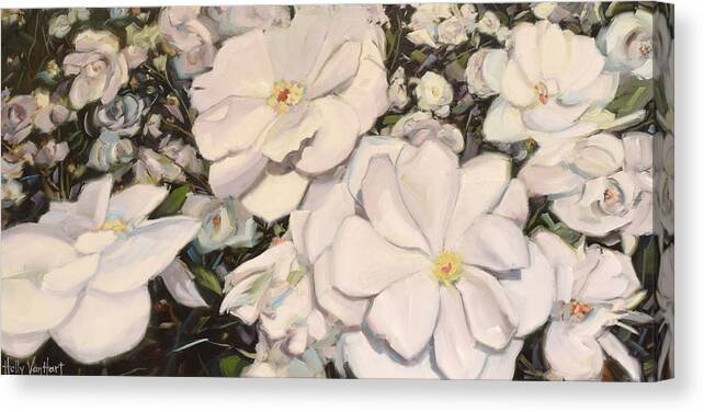 Roses Canvas Print featuring the painting Threshold of Miracles by Holly Van Hart