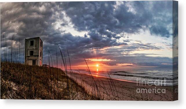 Sunrise Canvas Print featuring the photograph Tower Clouds by DJA Images