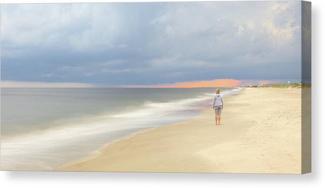 Beachclub Canvas Print featuring the photograph Walk on the beach by Nick Noble