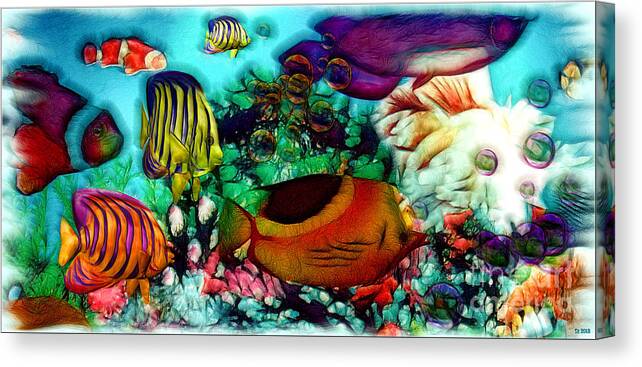 Aquarium Canvas Print featuring the mixed media Aquarium by Daniel Janda