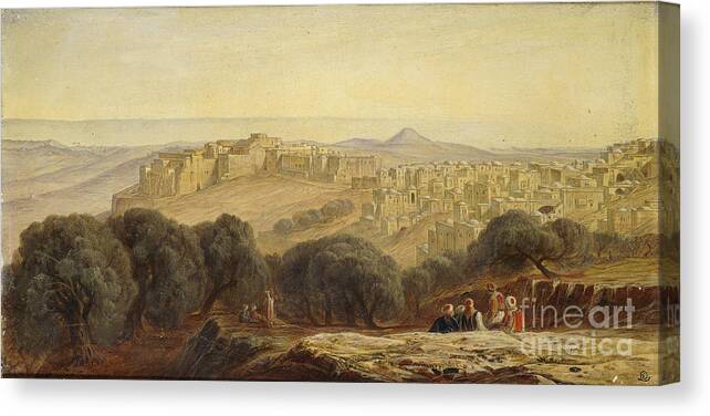 Friend Canvas Print featuring the painting Bethleham, 1873 by Edward Lear