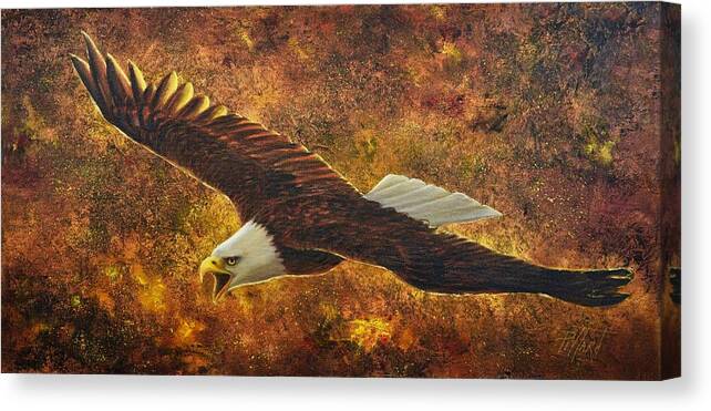 Eagle Canvas Print featuring the painting Cry of the heart by Lynne Pittard