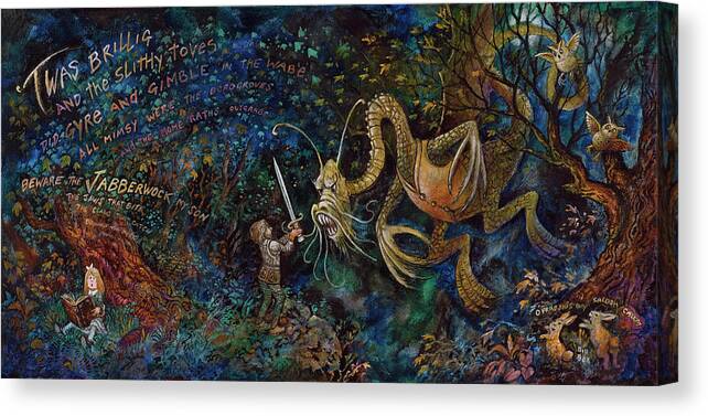 Jabberwocky Canvas Print featuring the painting Jabberwocky by Bill Bell